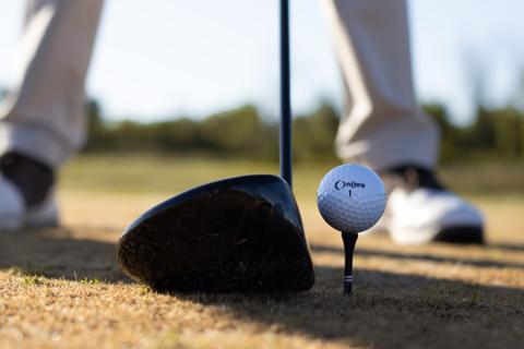 Golf club and ball on course — OGteebox by Overseed Golf